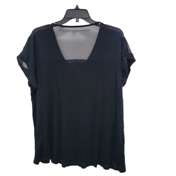 Lane Bryant Woman's Black Mesh Back Sequin Short Sleeve Top Plus Size‎ 14/16 - Picture 2 of 4